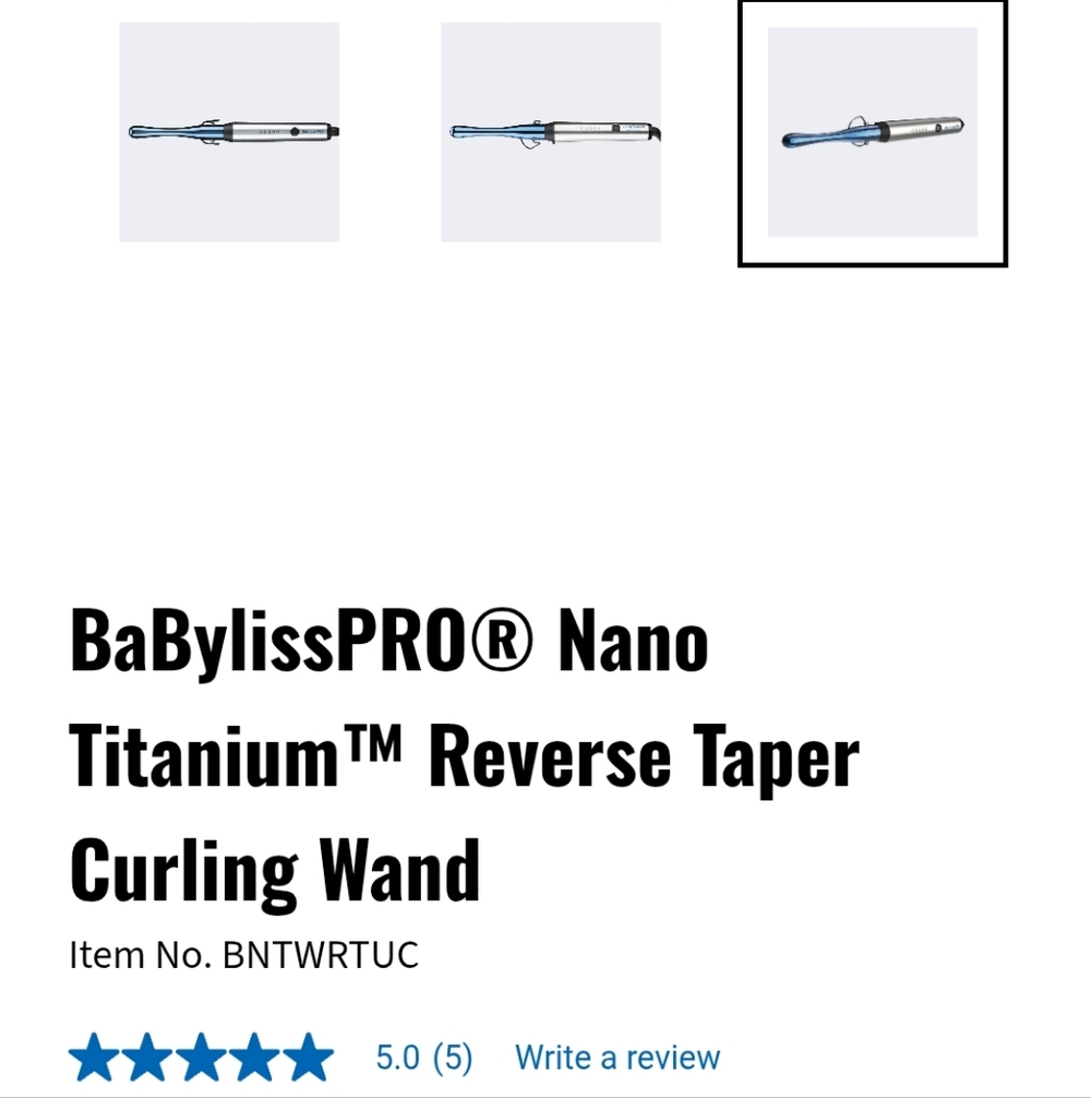 BaBylissPRO Nano Titanium Reverse Taper Curling Wand - Blue and Silver - Picture 4 of 4
